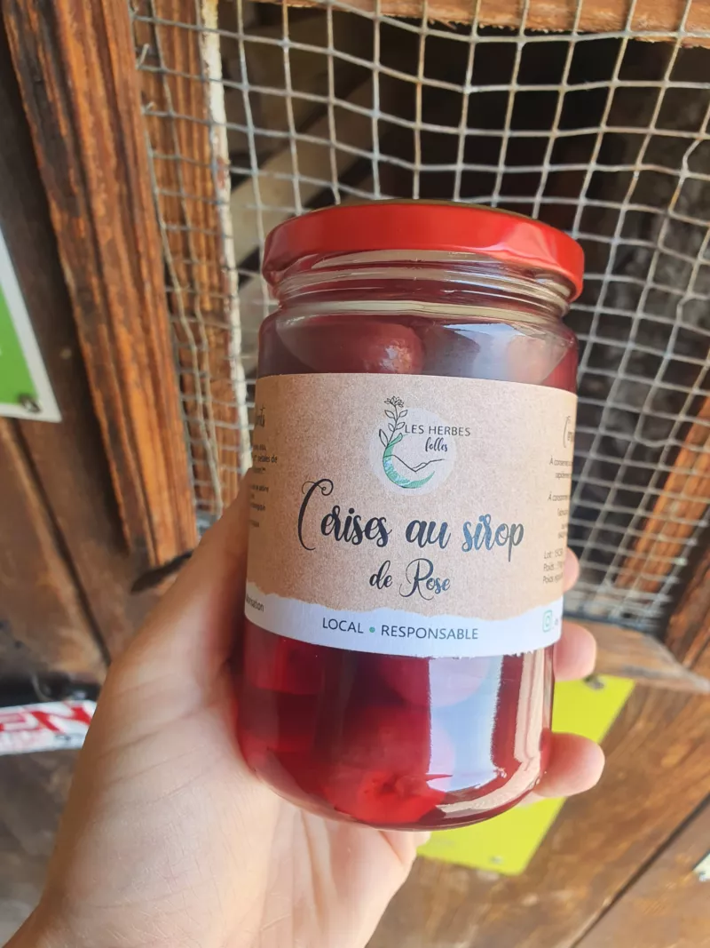 Cerises au sirop de rose